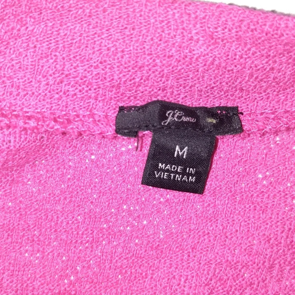 J.Crew Faux Wrap Pink Light Sweater Textured Crepe Crisp Berry Womens  Medium